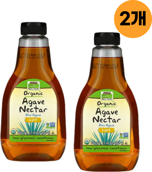나우푸드 Blue Agave 블루 아가베 넥타르 시럽 라이트 660g 2개
