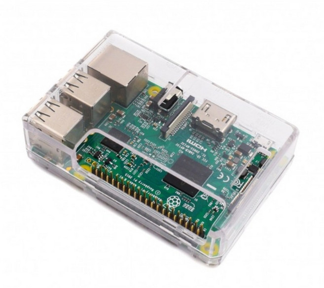 라즈베리파이 3 2 B B+ 전용 ABS 케이스 세트 - 투명 보호 케이스 - 나사 미끄럼방지 포함, 1개