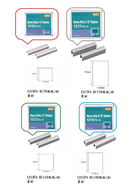 MAX 美克司 多功能訂書針 1000支入/盒, 1個, 1215FA-H 訂書針 小盒, 1215針號