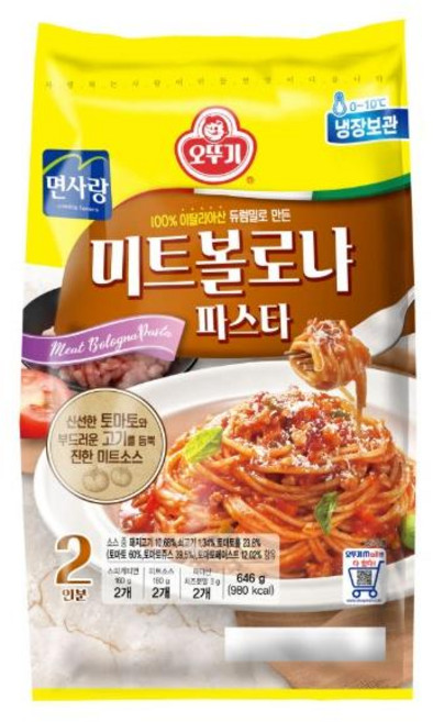 오뚜기 미트볼로냐 파스타 2인분, 1개, 646g