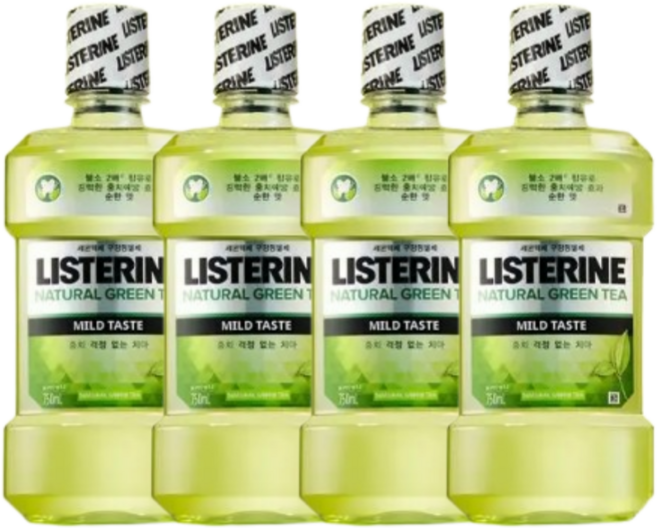 리스테린 그린티 마일드, 750ml, 4개