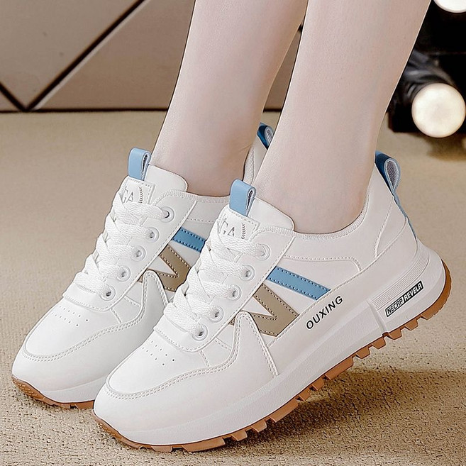 Sunsdew 빅사이즈 통굽 여성 스니커즈 봄 단화 플랫