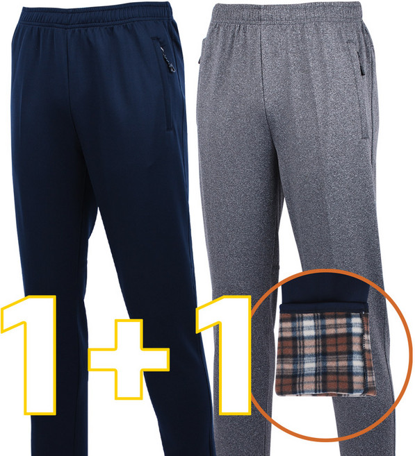 1+1 겨울 기모 트레이닝 바지 운동복 등산복 작업복 무지 멜란지 4가지색상 빅사이즈