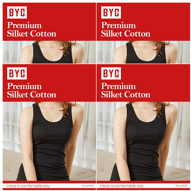 BYC 여성 프리미엄 실켓 코튼 컬러 런닝 4매 BYT5633