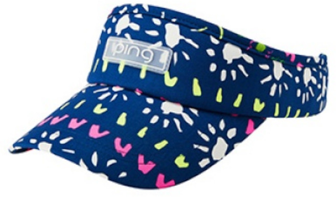 [핑] PING 스마일 바이저 여성용 모자, 화이트, 1개