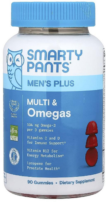 스마티팬츠 남성 종합비타민 오메가3 Mens Plus 라즈베리 레모네이드 구미젤리 90개, SMART 스마트yPANT 팬츠 바지S 바지, 남성용