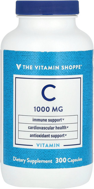 The Vitamin Shoppe 비타민C 1 000mg 캡슐 300정 Shoppe (더 비타민 샵), The Vitamin Shoppe 더 비타민 샵 비타민, 상세페이지 참조, 1개