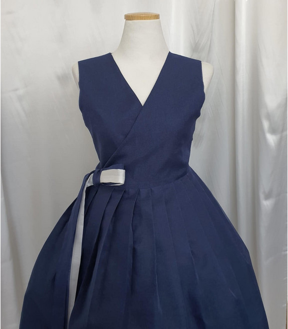 생활한복 개량한복 사이즈 추가 가능 빅사이즈 이리스 나래솔노방 민소매 철릭원피스 포인트끈