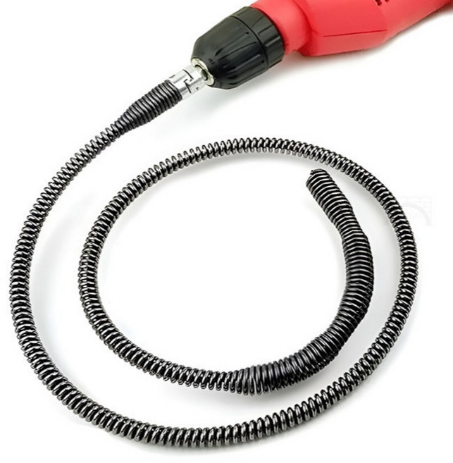 스프링 변기 청소기 하수구 막힘 뚫기 전동드릴용 2M, 1개