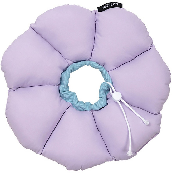 HiDREAM 반려동물 넥카라 쿠션 방수 목보호대 중성화 강아지 고양이 하이드림, 퍼플, 1개