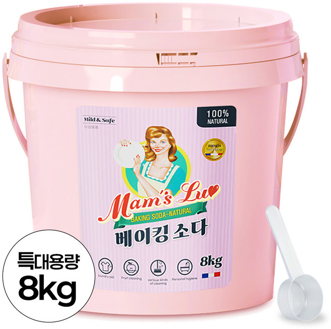 맘스럽 베이킹소다 버킷 프리미엄 초대용량 1등급원료 프랑스기술력, 8kg, 1개