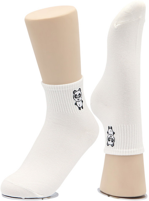 여성 양말쟁이 단목양말 발목 흰 양말 이모티콘