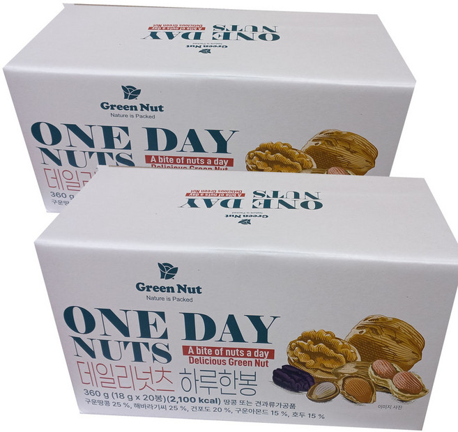 그린넛 데일리넛츠 하루한봉, 2개, 360g