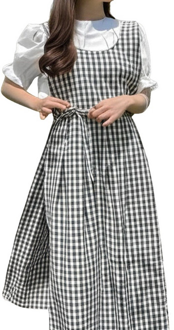 이로다 아침에 앞치마 프릴 면 앞치마 유치원 어린이집 교사용 카페 공방, 1개, 03_소풍가는날(블랙)