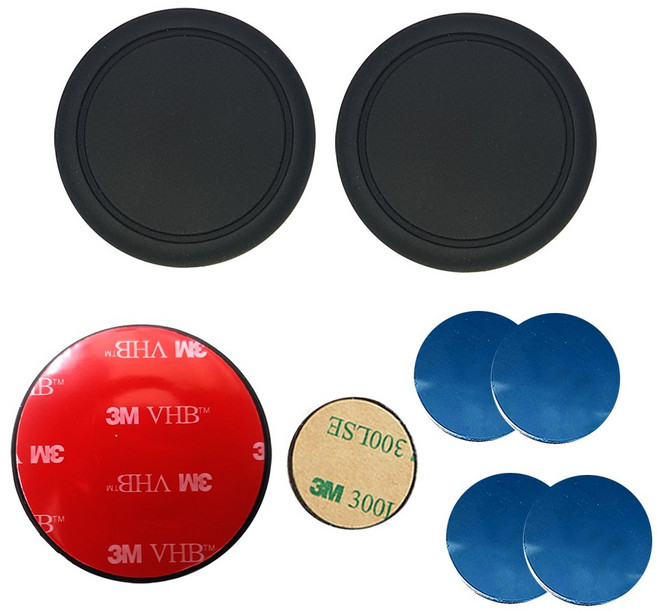 차량용 대시보드 부착형 자석거치대, 2개, 50mm 원형자석