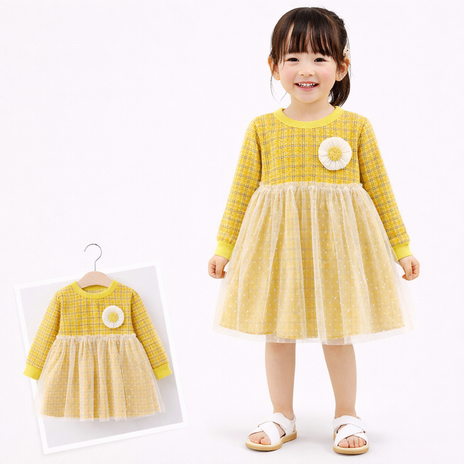 여아 원피스 공주 봄 가을 유아 드레스 생일 선물 화이트