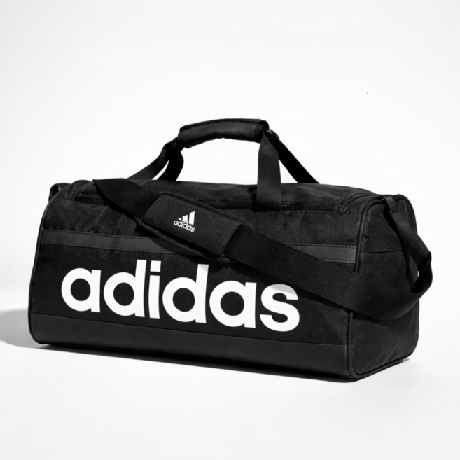 아디다스 남녀공용 트레이닝 더플백 빅로고 스포츠가방, 다크블랙, 1개