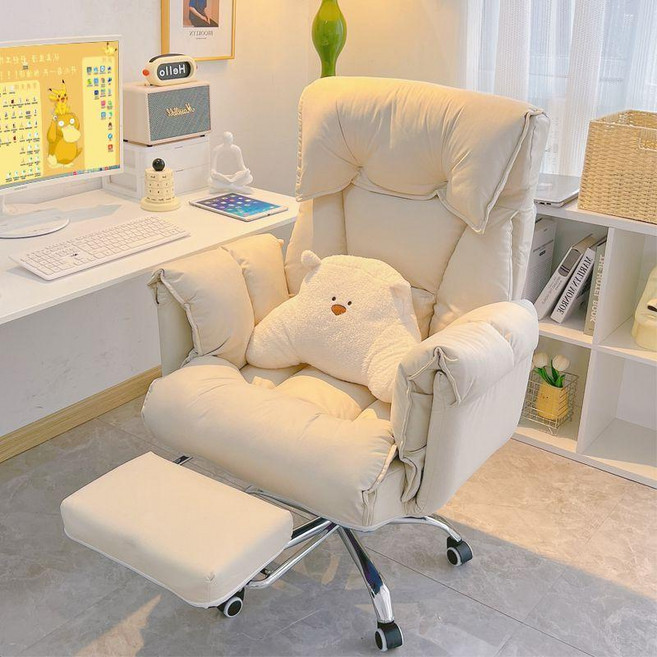 방송용 의자 푹신한 회전 여캠 집순이 BJ 게임 컴퓨터의자, 기본