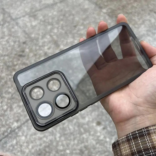 케이스 투명 낙하 방지 커버, 1개, 3. black / E. 모토로라 엣지 60 퓨전