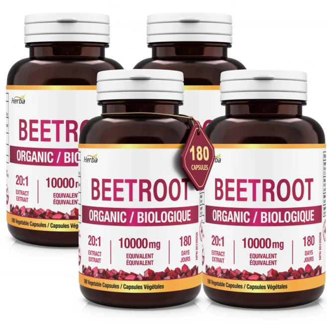 허바캐나다 비트뿌리 10000mg 180베지캡슐 레드비트 비트루트, 4개, 180정 - 쿠팡