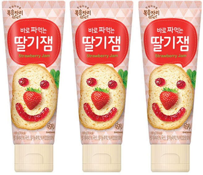 복음자리 바로 짜먹는 딸기잼, 100g, 3개