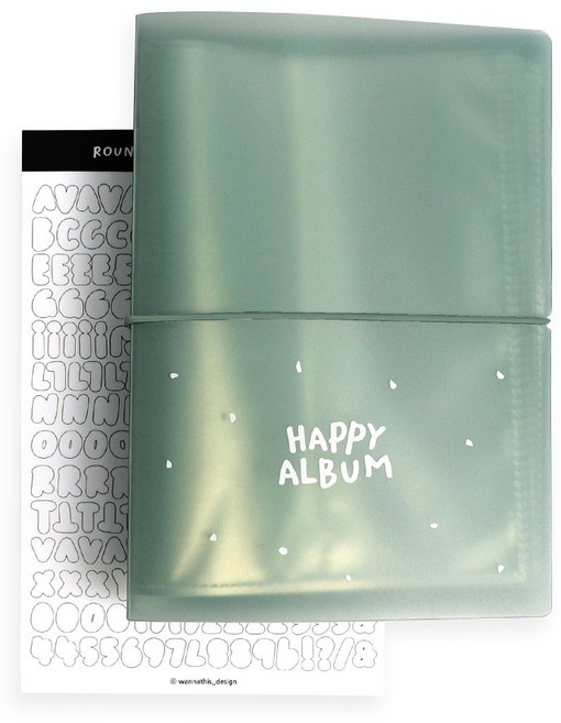 커스텀 포토인생 네컷 사진 앨범 포토북 + 스티커, 20매, 4x6네컷 그린