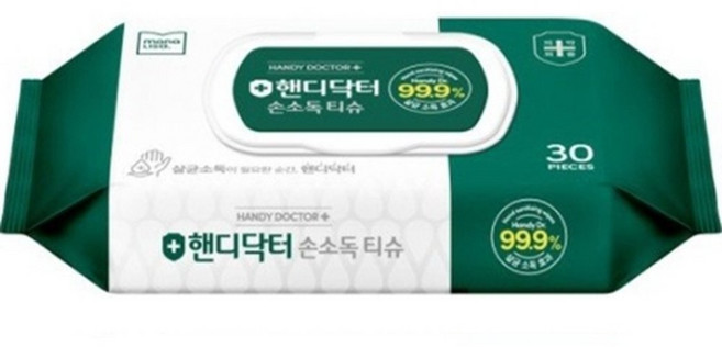 모나리자 핸디닥터 손소독 티슈 휴대 캡형 30매 5팩, 5개