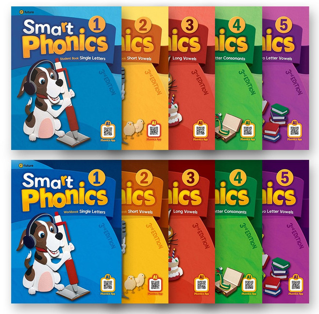 [3/E] 스마트 파닉스 Smart Phonics (SB+WB) 1-5번 -전10권 세트 이퓨쳐, 스마트 파닉스 1-5 SB+WB 세트 (전10권)