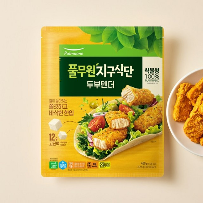 풀무원 식물성 지구식단 한입 쏙 두부텐더 400g, 1개