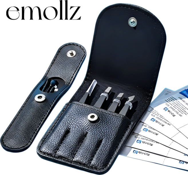 이몰즈 가죽파우치 족집게 세트+Ear Swab+Alcohol Swab, 1개