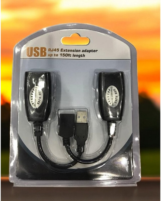 含稅 USB轉RJ45 RJ-45 USB延長線 轉接器 網路線連接 信號放大器 可延長到50米 A035, 1個, Black, 50m