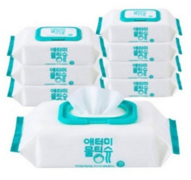 애터미 물티슈 70매 8팩, 1박스, 8개입, 334g