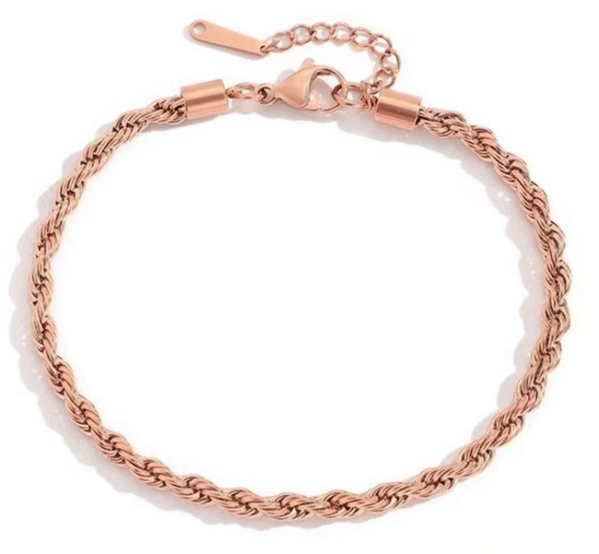 핫몰 써지컬 스틸 티타늄 패션 꽈배기 팔찌 발찌