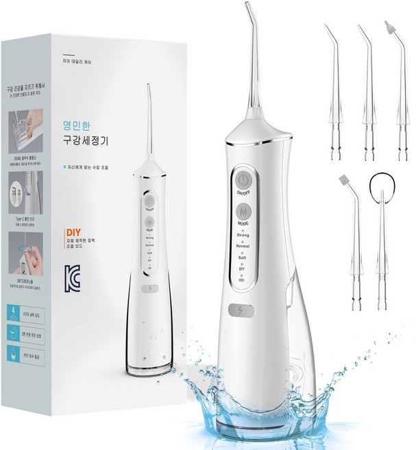 스타일닥터 대용량 구강세정기 건강한 구강관리 물치실 + 5개노즐팁, 화이트