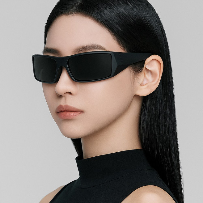 바닐라마카롱 스포츠 고글 선글라스 자외선 블루라이트 차단 컬러 미러 렌즈 낚시 골프 자전거 남성 여성 일체형 안경 + 하드 케이스 포함