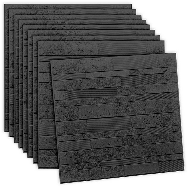 가남 이음새 없는 보온 단열 폼블럭 접착식 폼타일 70cm x 70cm, 10개, 블랙