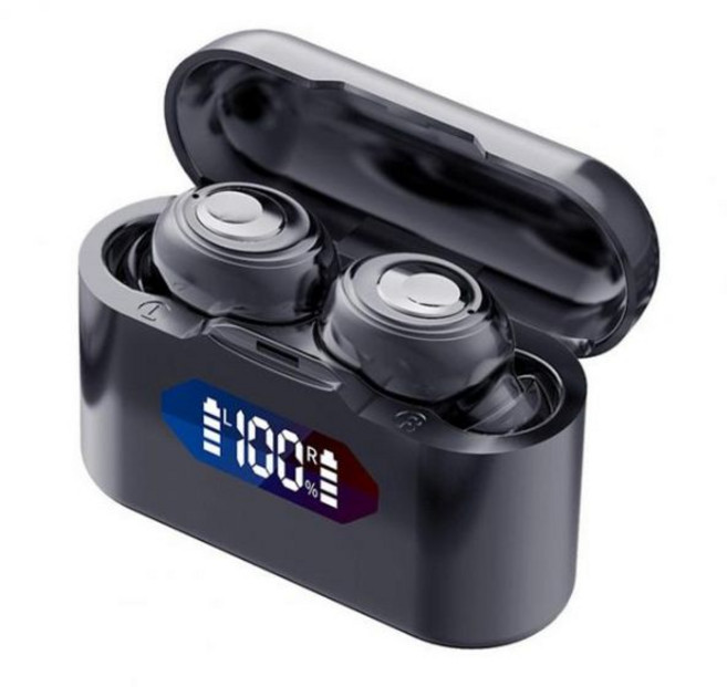 X37 터치 컨트롤 무선 이어폰 HiFi 소음 제거 Bluetooth-compatible5.2 메가베이스 게임 방수 헤드셋, 01 Black, 1개