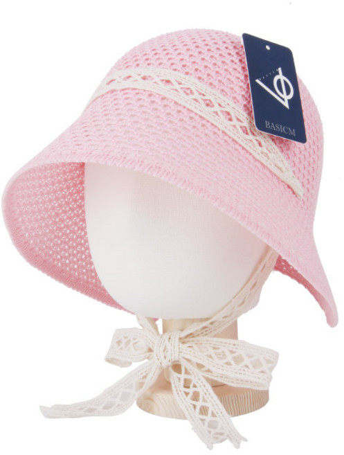 베이직엠 아동용 (4~7세) 여름 벙거지 모자 버킷햇 레이스 보넷 (52cm)