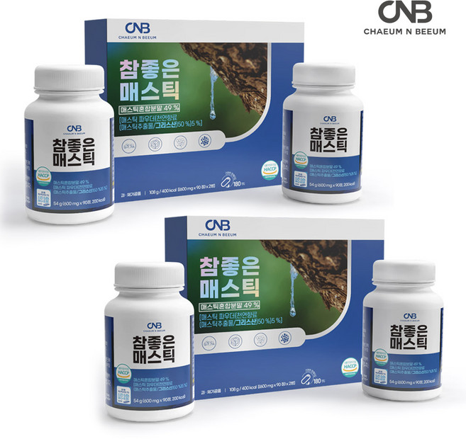 채움앤비움 참좋은 매스틱 정, 2개, 180정