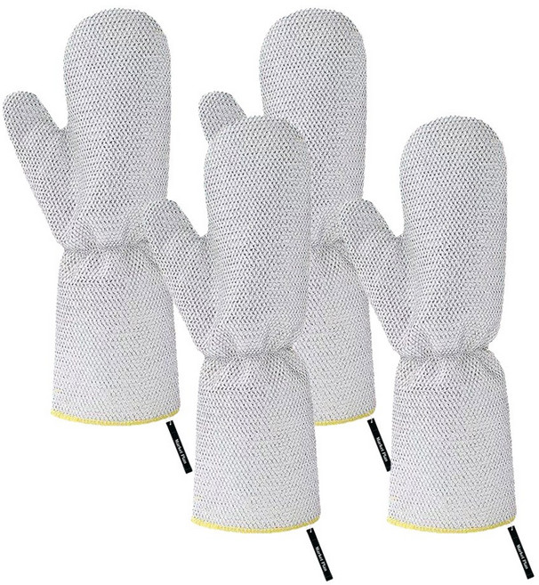 마켓플랜 양면 설거지 수세미 장갑 그레이, 1개, 4개입