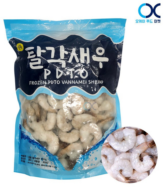 생칵테일새우 탈각새우31/40 900g 칵테일새우.중60~80미.감바스.파스타.튀김용.새우, 1개