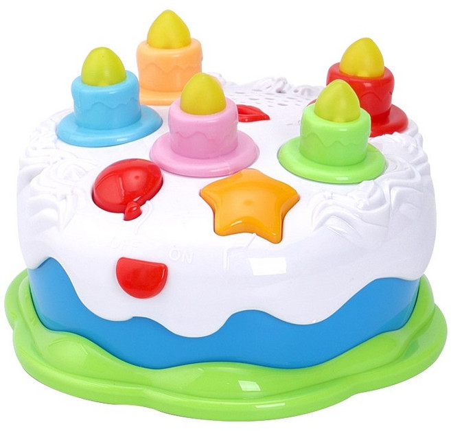 멜로디 생일축하 케이크 장난감 완구 소꼽놀이 가정용, 1개
