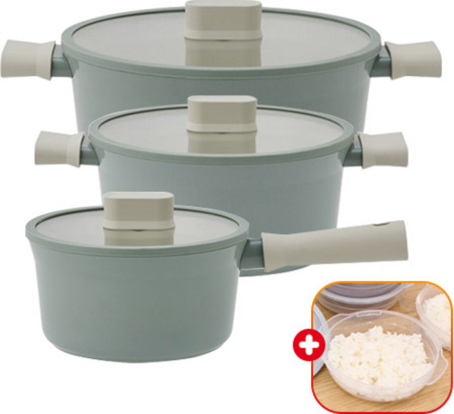 락앤락 슈트 IH 인덕션 냄비 2종/3종 세트 +가쯔 용기 편수/양수/전골/밀크팬 세라믹 코팅 추천 이유식/라면/샤브샤브, 2종(양수20+전골24cm)+가쯔, 1개