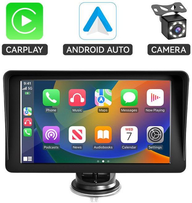 VE ES 차량용 무선 지원 IPS 오토 카플레이 라디오 FM 터치스크린 WIFI 6인치 USB 안드로이드 미러링, with Camera