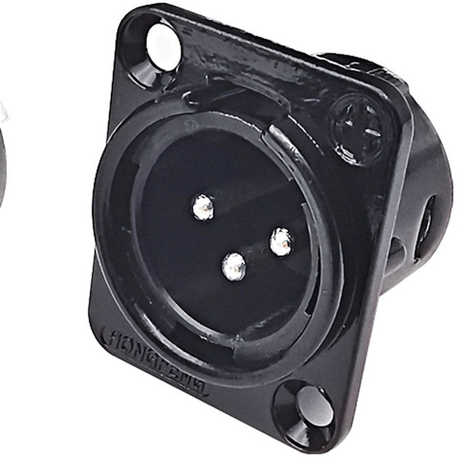 2/5/10PCS XLR 암 수 잭 3 마운트 핀 접촉 구리 패널 커넥터, 10 Pcs, XLR Bla Male