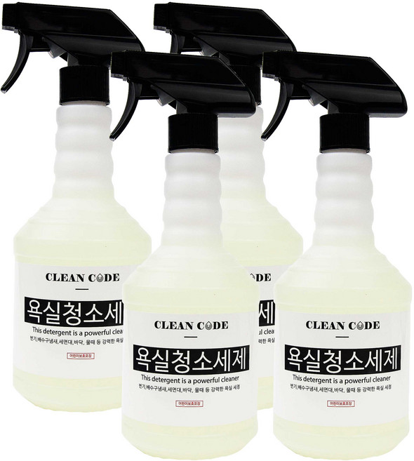 초강력 욕실청소세제 세정제 욕실물때제거 찌든때 변기 세면대 타일 클리너 물때제거제, 4개, 650ml