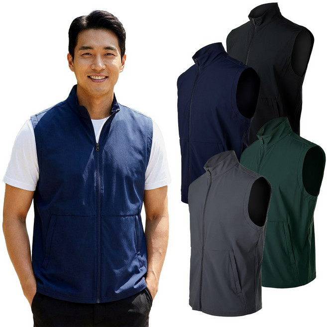 아센티 쿨 냉감 스판 조끼 시원한 아우터 등산복 운동동 작업복 360