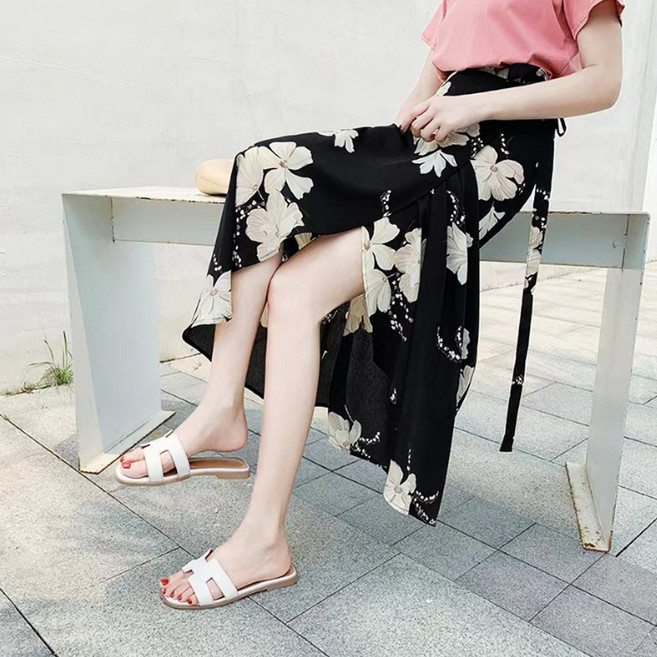 롱 랩스커트 치마 롱플레어 패턴롱 스커트 여름여행, 선택4. 롱 랩스커트(화이트꽃), 1개