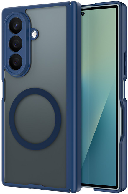 YINUO 갤럭시 Z 폴드5 6 7 magsafe 듀얼 중축 힌지 보호 후면 케이스