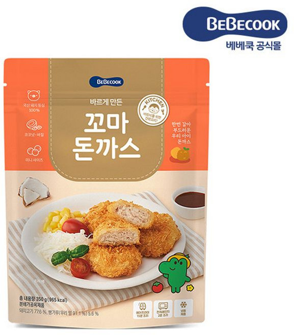 베베쿡 냉동 바르게 만든 꼬마 돈까스 350g 1개